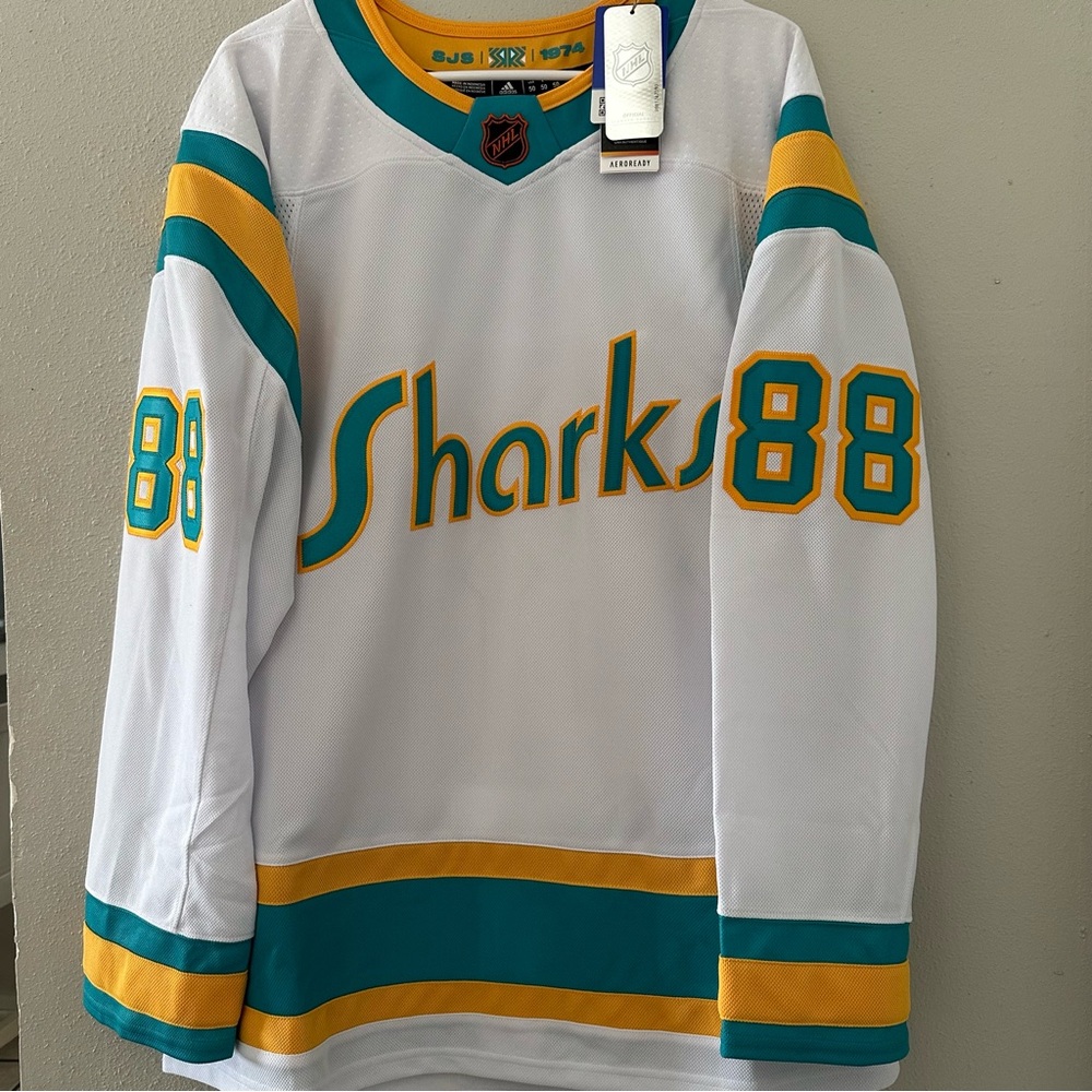 Adidas San Jose Sharks Jersey Brent Burns #88 Reverse Retro 2.0 SZ 50 Medium New